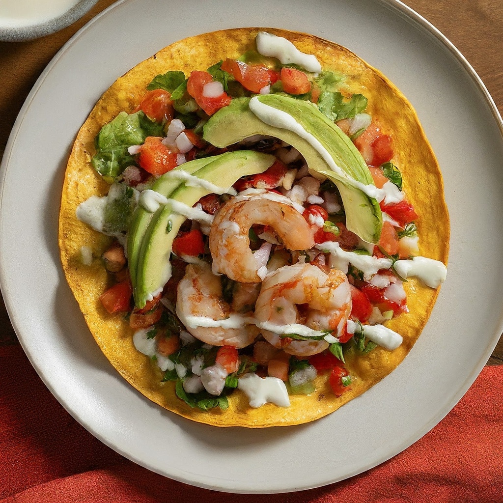 #18 Tostada de Camarón cosido